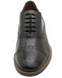 Johnston & Murphy Black Leather Oxford Conard Cap Toe Shoe 