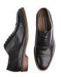 Johnston & Murphy Black Leather Oxford Conard Cap Toe Shoe 