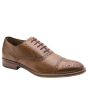 Johnston & Murphy Tan Leather Oxford Conard Cap Toe Shoe