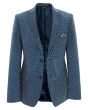Hollywood Suit Blue Geometric Cotton Blazer