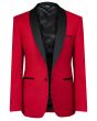 Hollywood Suit Red & Black Shawl Lapel Dinner Jacket