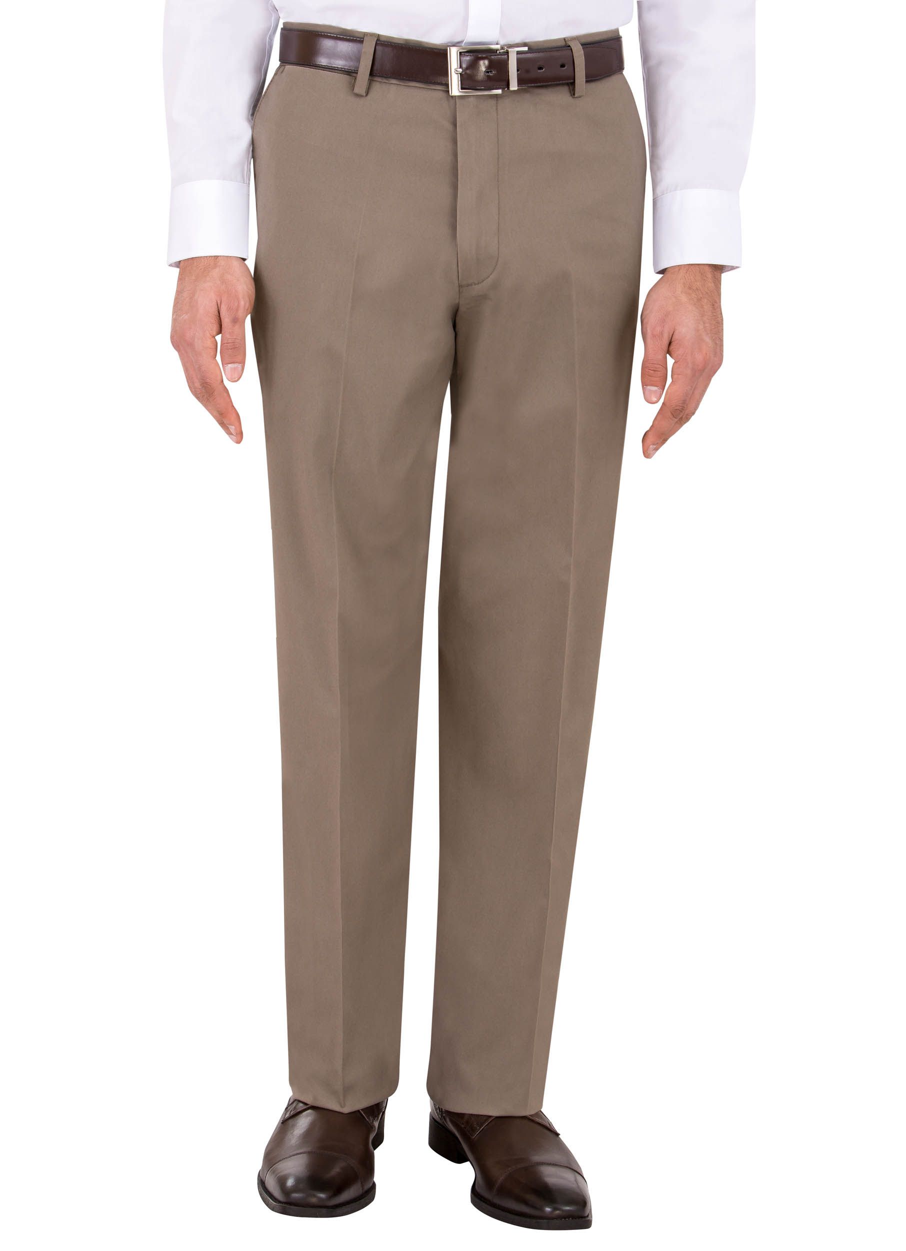 Dockers Mens No Wrinkle Stretch Khaki Straigh-Fit Flat-Front Pant