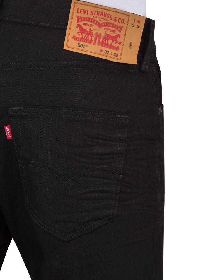 Deportista creer pantalla Levi's 501 Original Straight Fit Polished Black Jeans