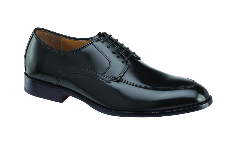 Johnston & Murphy Black Leather Oxford Bradford Moc Toe Dress Shoe