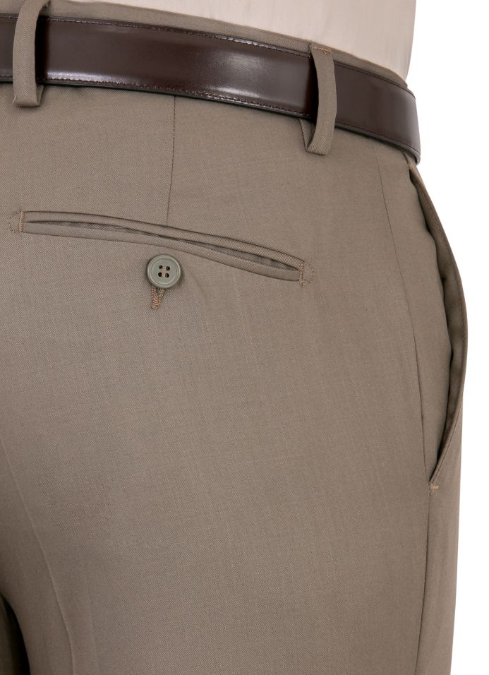 Marc Tulio Solid Taupe Dress Pants