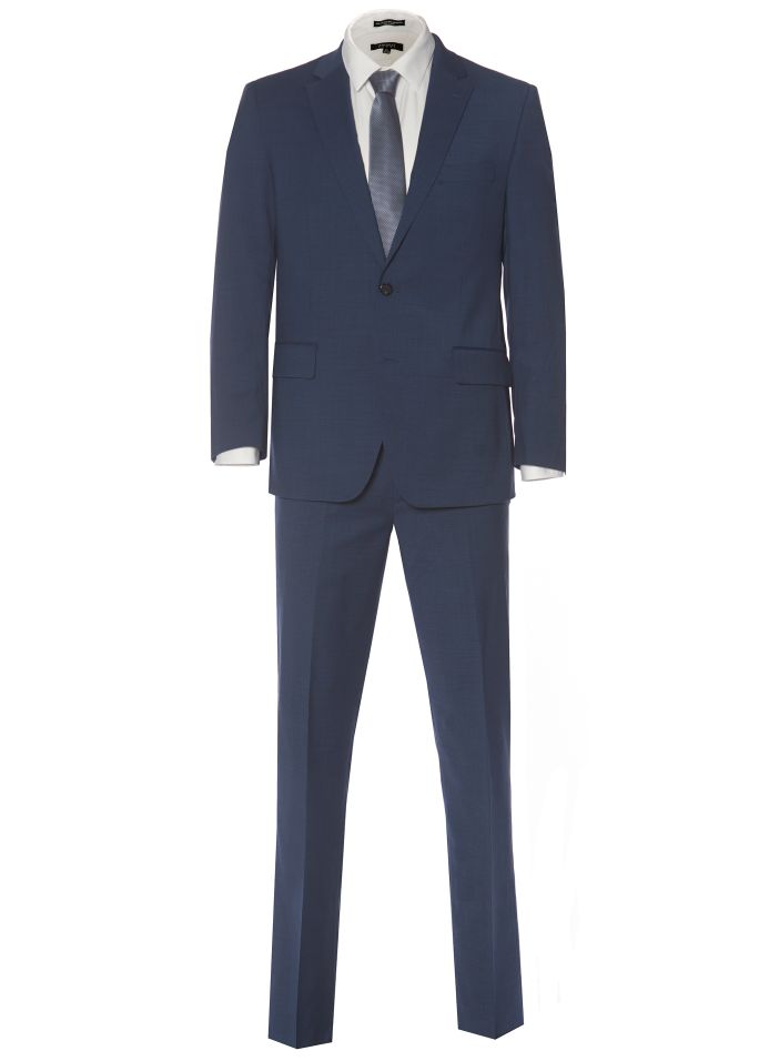 Cosani Blue Mini Houndstooth Wool Blend Modern Fit Suit