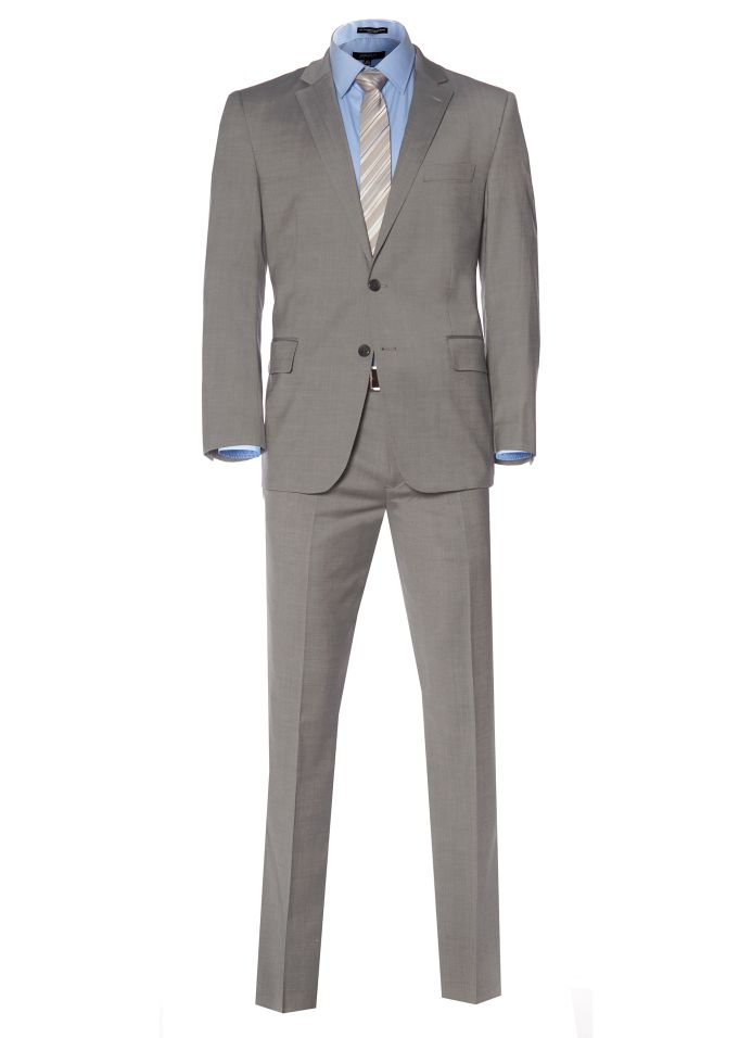 Cosani Pure Wool Plaid Classic Fit Grey Suit
