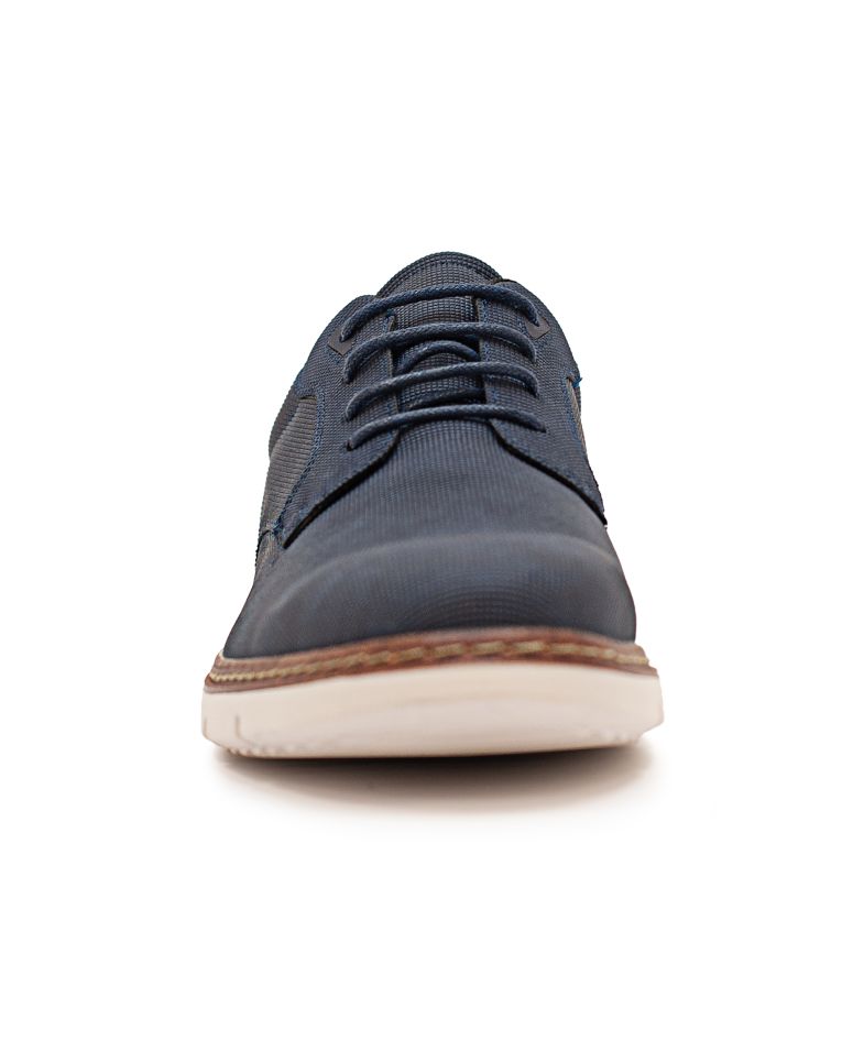 Stacy Adams Navy Canvas Vegan Leather Casual Oxfords