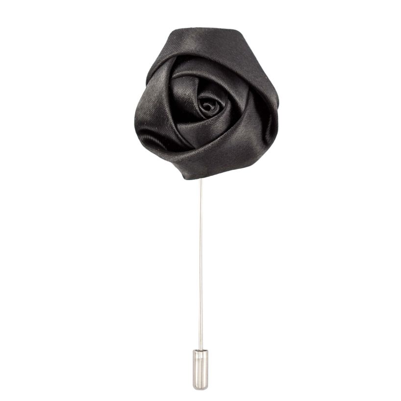 Rose Black Lapel Pin