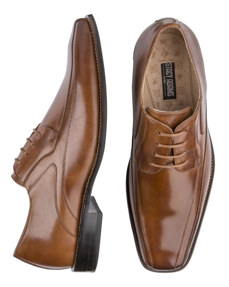 Stacy Adams Peyton Stitched Cognac Oxford Dress Shoes