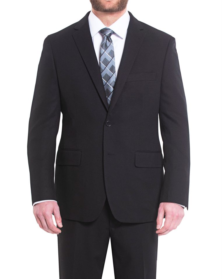 Hollywood Suit Black Modern Fit Micro Check Windownpane Suit