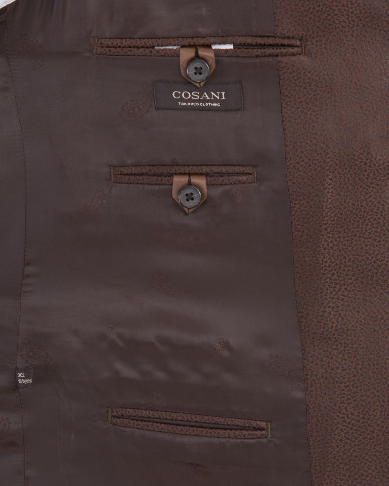 Giorgio Cosani Cognac Vegan Pebbled Leather Blazer