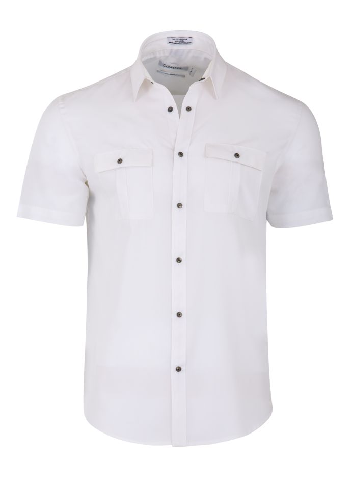 Calvin Klein Short Sleeve Tencel White Shirt
