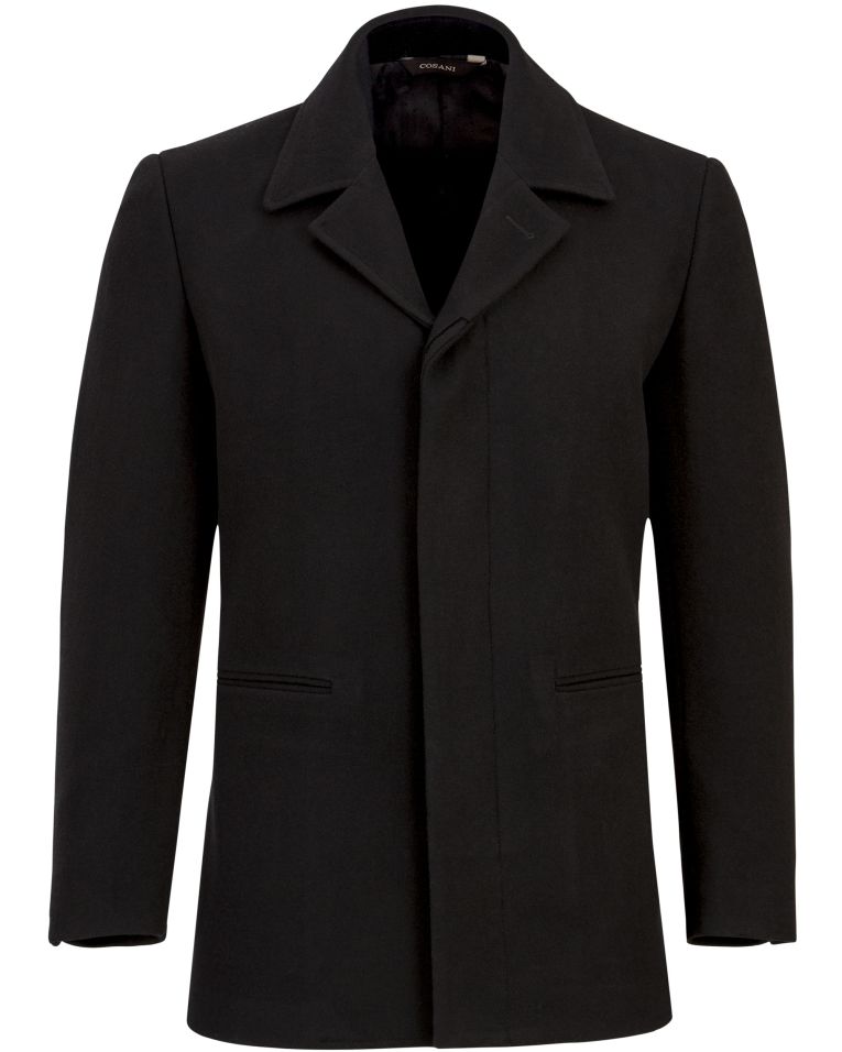 Giorgio Cosani Black Wool Modern Overcoat