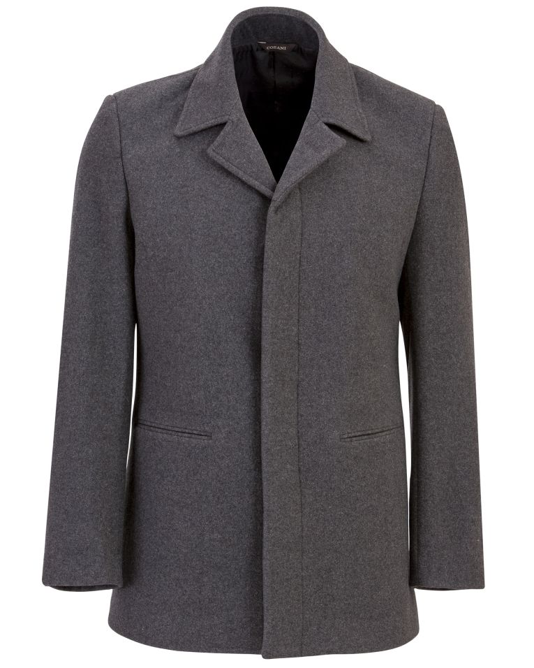 Giorgio Cosani Charcoal Wool Modern Overcoat