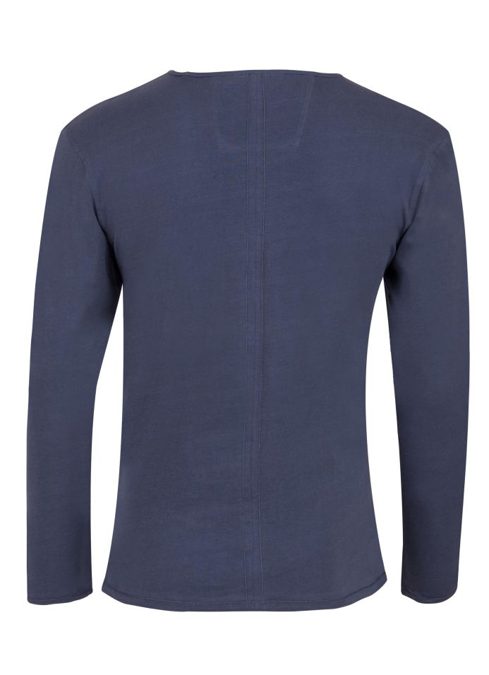 George Austin Blue Long Sleeve V-Neck T-Shirt