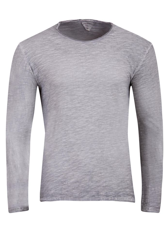 George Austin Grey Long Sleeve Ford Washed Crew Neck T-Shirt