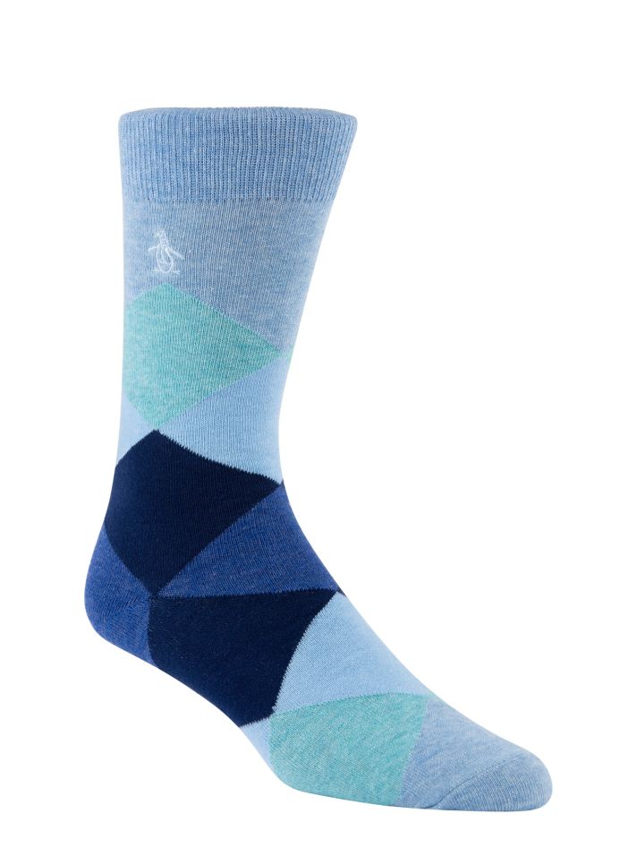Maclay Argyle Blue Sock by Original Penguin