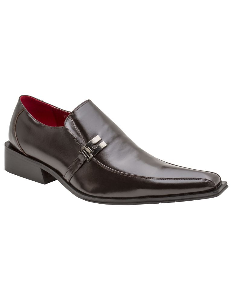 Zota Leather Buckled Brown Loafer