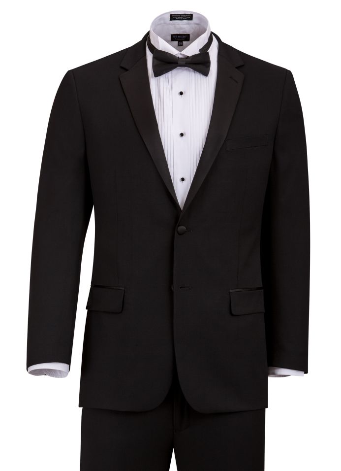 Cosani Solid Modern Fit Wool Black Tuxedo