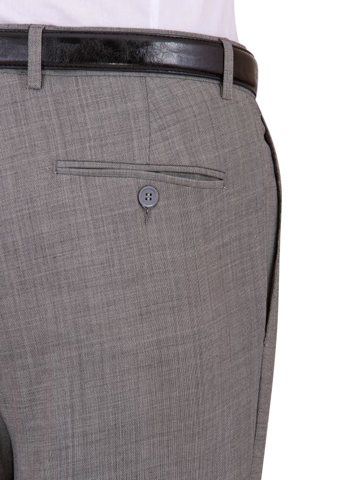 George Austin Grey Wool & Cashmere Sharkskin Modern Fit Dress Pant
