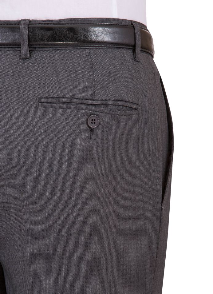 George Austin Charcoal Wool & Cashmere Sharkskin Modern Fit Dress Pant