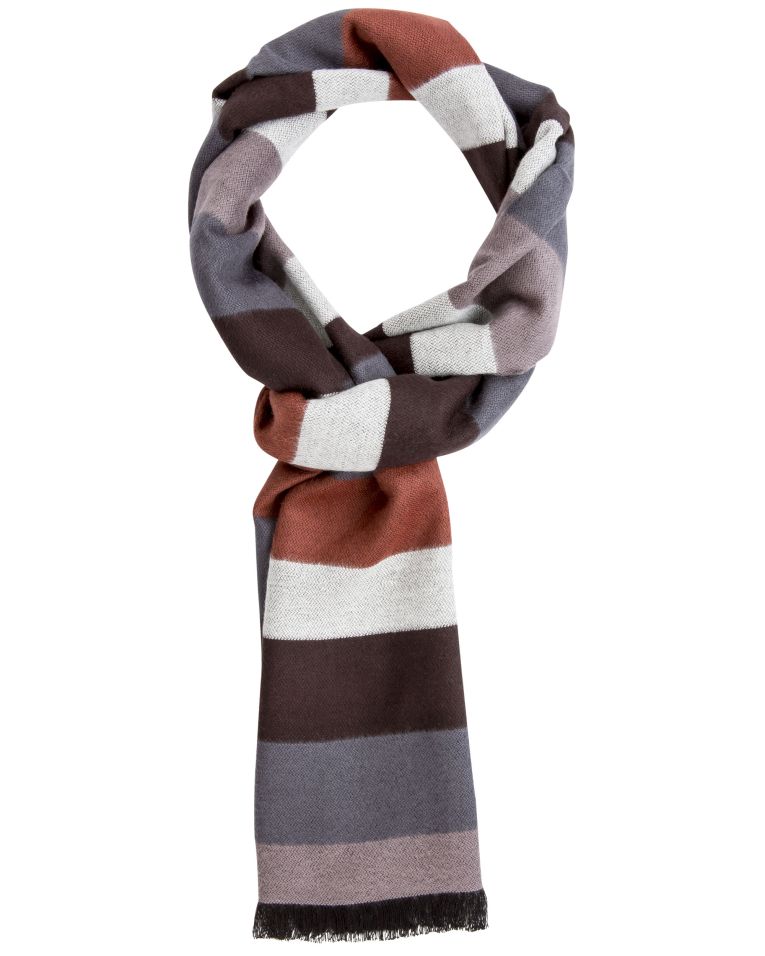 Angelo Rossi Statement Striped Scarf