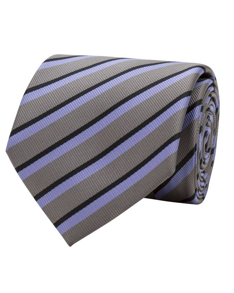 Angelo Rossi Whimsical Repp Striped Tie
