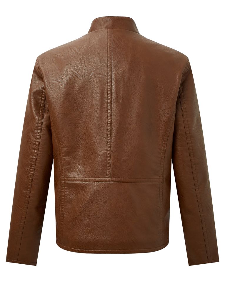 Cosani Sport Camel Vegan Leather Moto Jacket