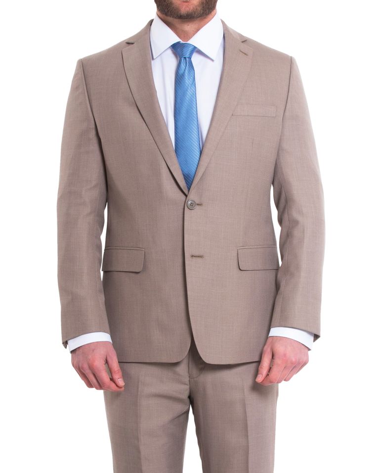 Hollywood Suit Solid Taupe Modern Fit Suit