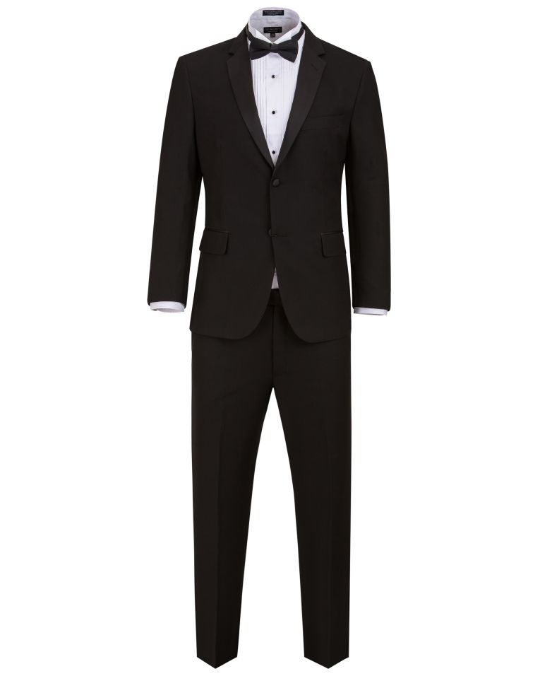Hollywood Suit Black Solid Modern Fit Tuxedo