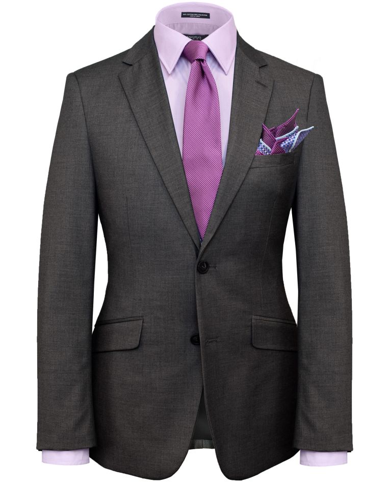 Hollywood Suit Solid Charcoal Stretch Slim Fit Suit