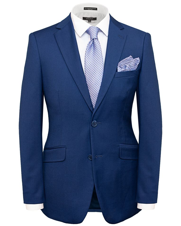 Hollywood Suit Solid Blue Stretch Slim Fit Suit