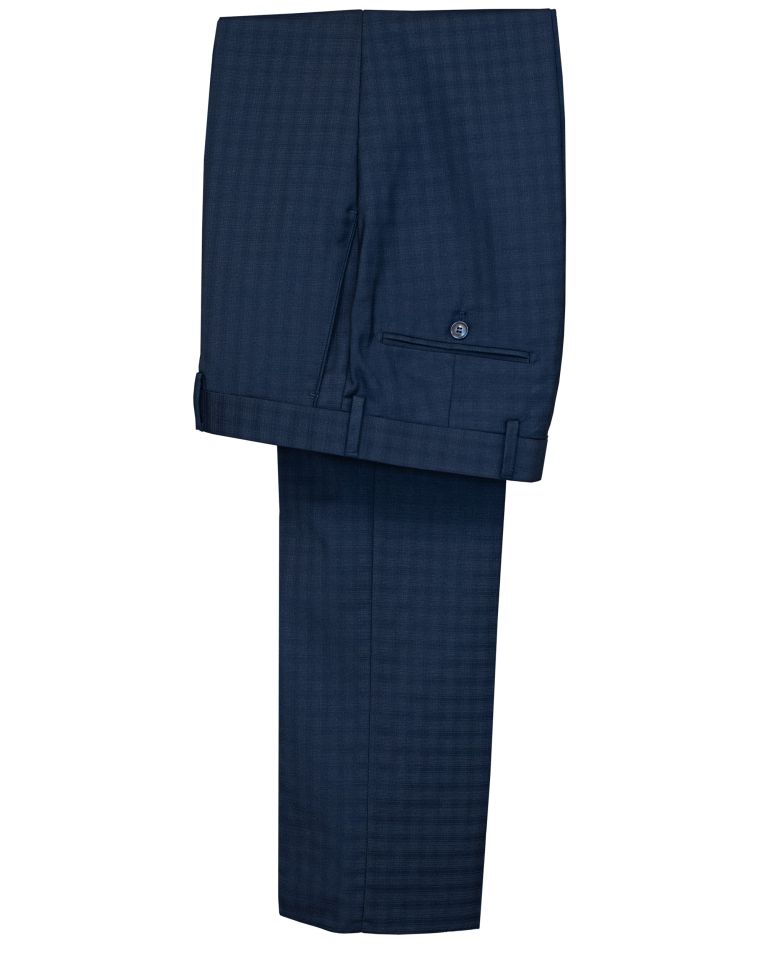 Hollywood Suit Navy Plaid Check Modern Fit Suit