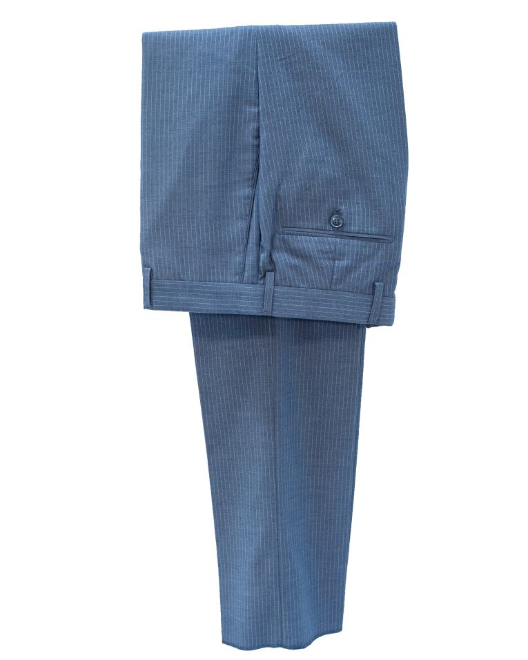 Hollywood Suit Blue Pinstripe Modern Fit Blue Suit