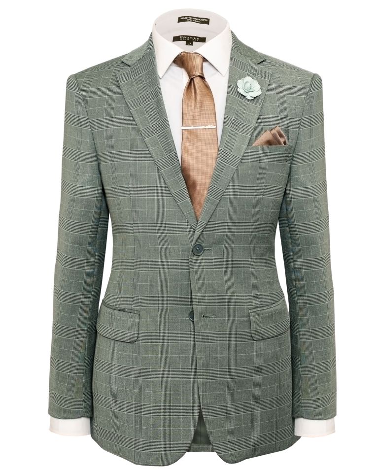 Hollywood Suit Sage Glen Check Modern Fit Suit