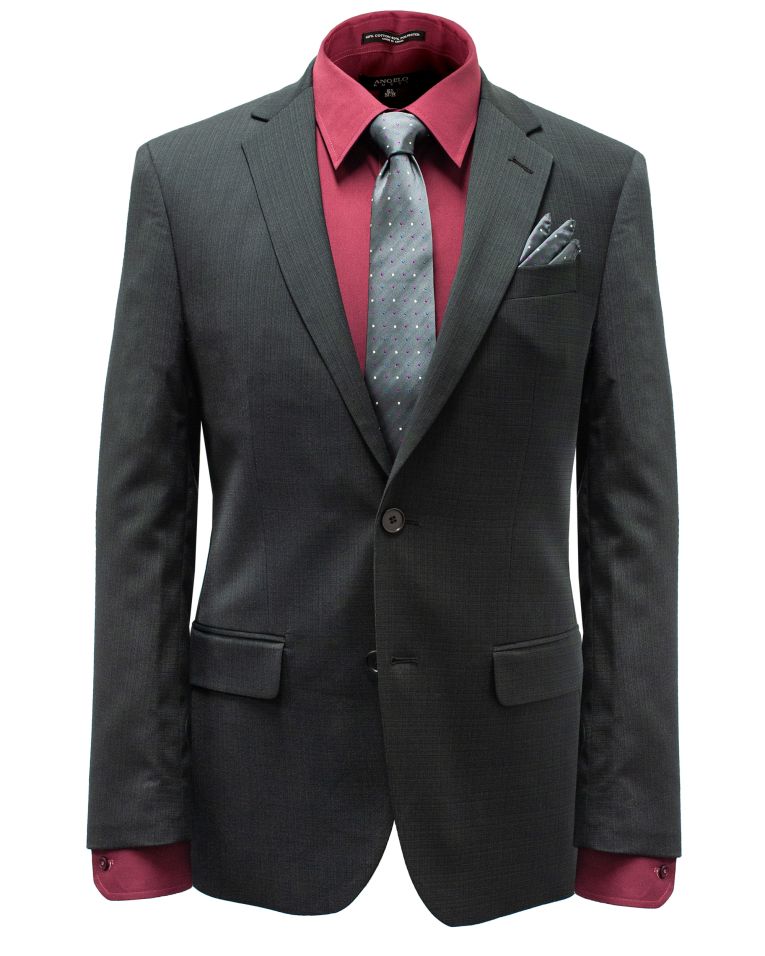 Hollywood Suit Black Sharkskin Modern Fit Suit
