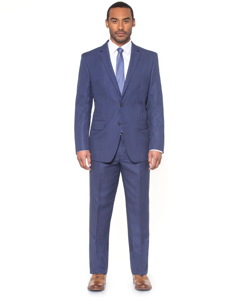 Hollywood Suits Blue Narrow Pinstripe Power Suit