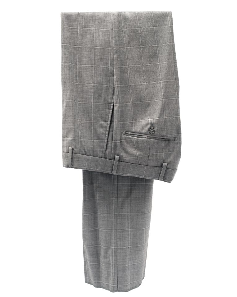 Hollywood Suit Grey Wool Blend Pinstripe Modern Fit Suit 