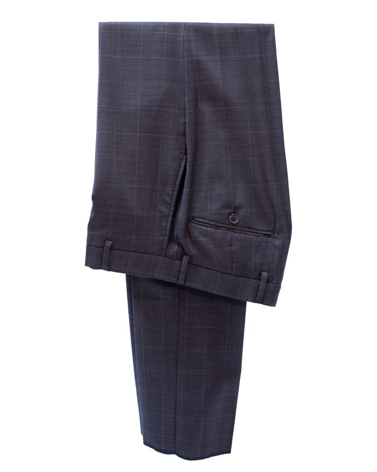 Hollywood Suit Navy Windowpane Modern Fit Suit  