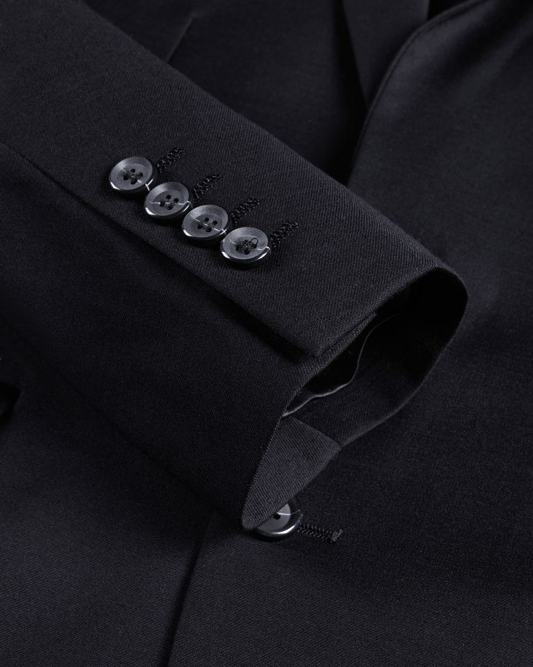 Hollywood Suit Solid Black Performance Wool Modern Fit Suit
