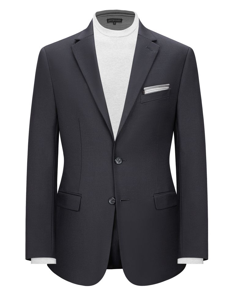 Hollywood Suit Solid Black Performance Wool Slim Fit Suit