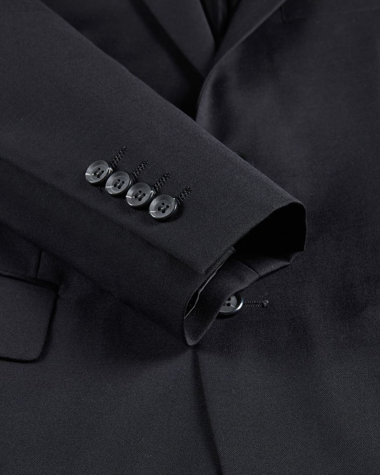 Hollywood Suit Solid Black Performance Wool Slim Fit Suit