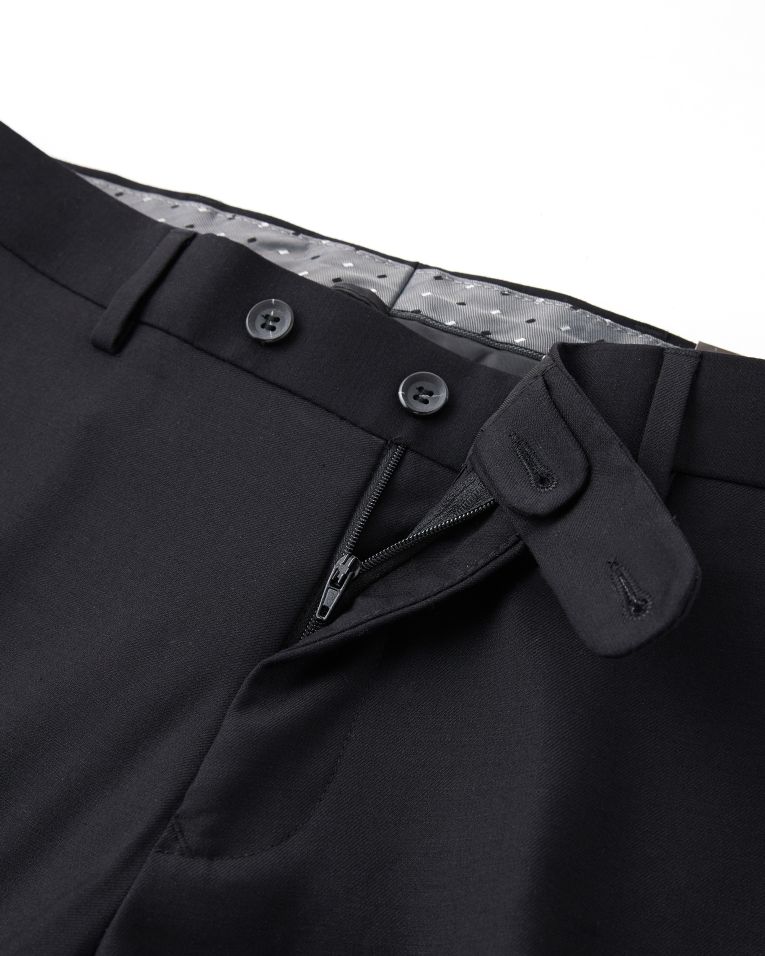 Hollywood Suit Solid Black Performance Wool Slim Fit Suit