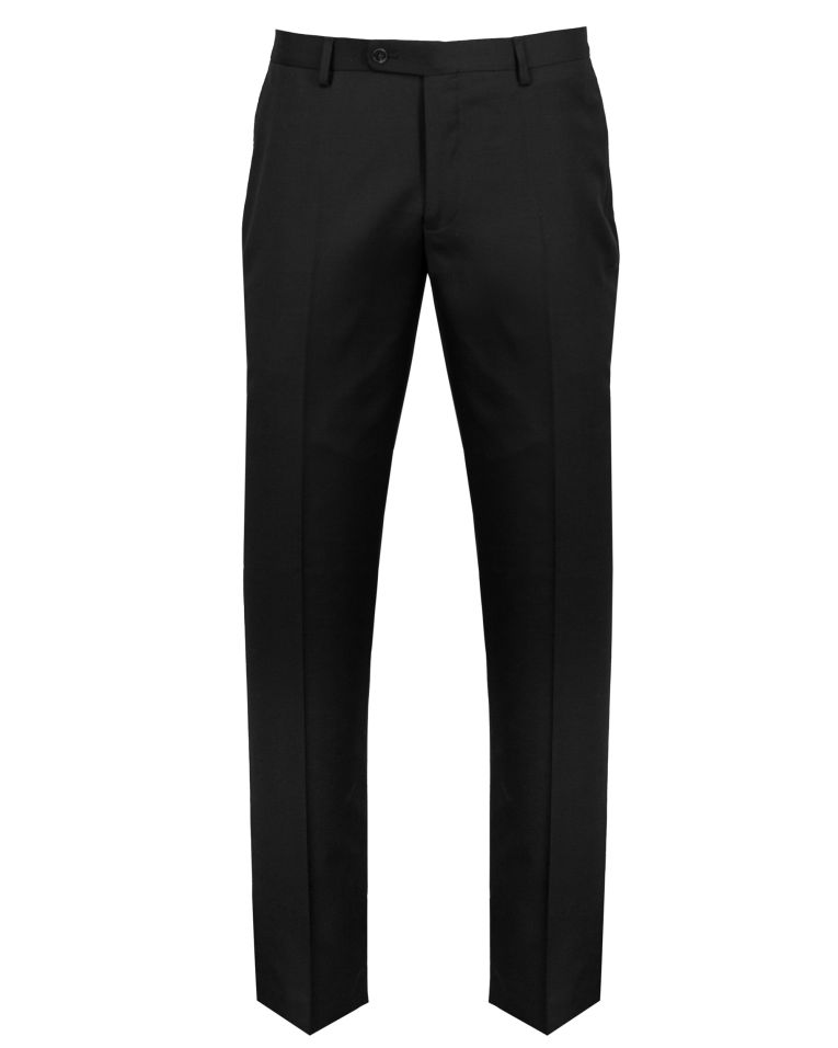 Hollywood Suit Solid Black Tailored Fit Wool Suit