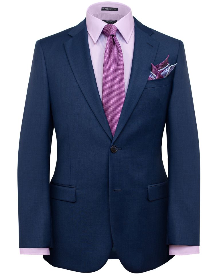 Hollywood Suit Navy Tailored Fit Wool Suit