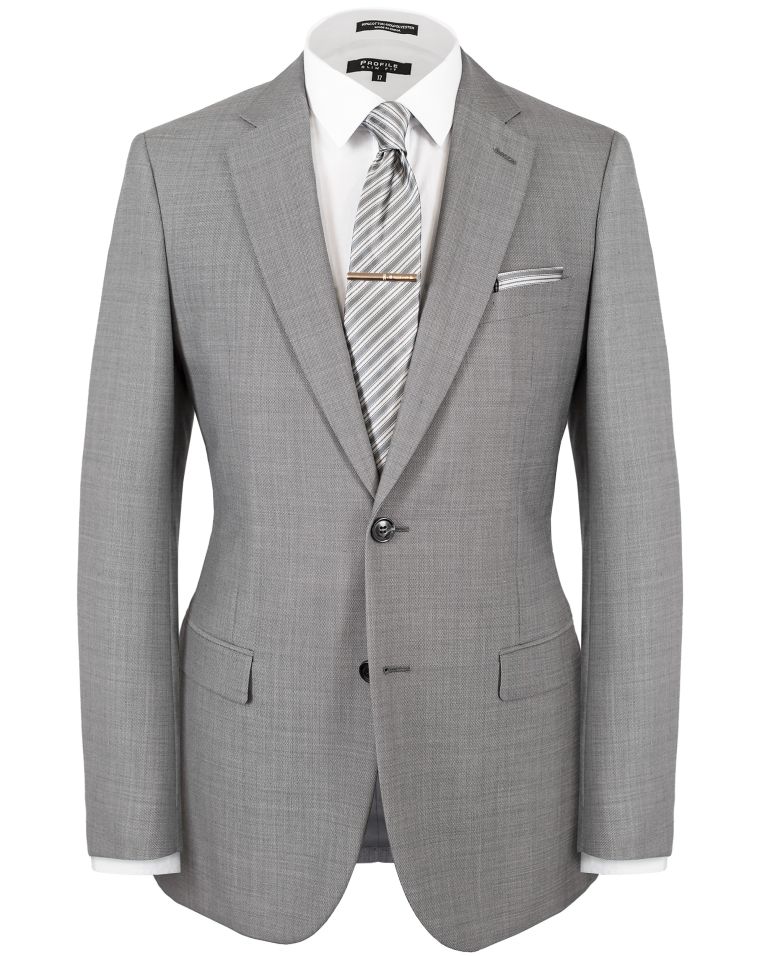 Hollywood Suit Solid Grey Tailored Fit Suit