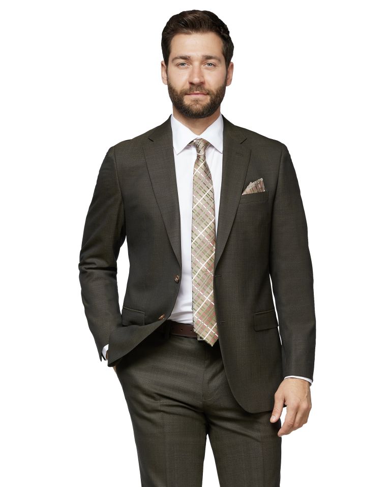 Hollywood Suit Brown Birdseye Tailored Fit Suit