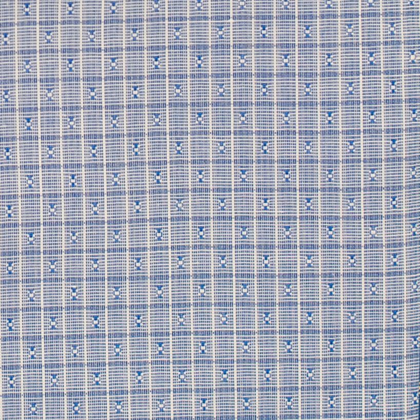 Hollywood Suit Blue Mini Check Dot & Diamond Textured Long Sleeve Polka Dot Accent Sport Shirt
