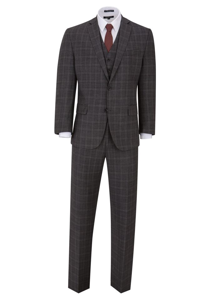 Michael Kors Classic Fit Solid Charcoal Wool Suit